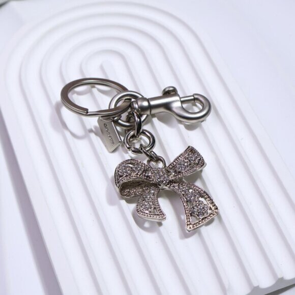 Coach Gold Rhinestone Bow Bag Charm Key Chain | Mercari Coach Bow Keychain